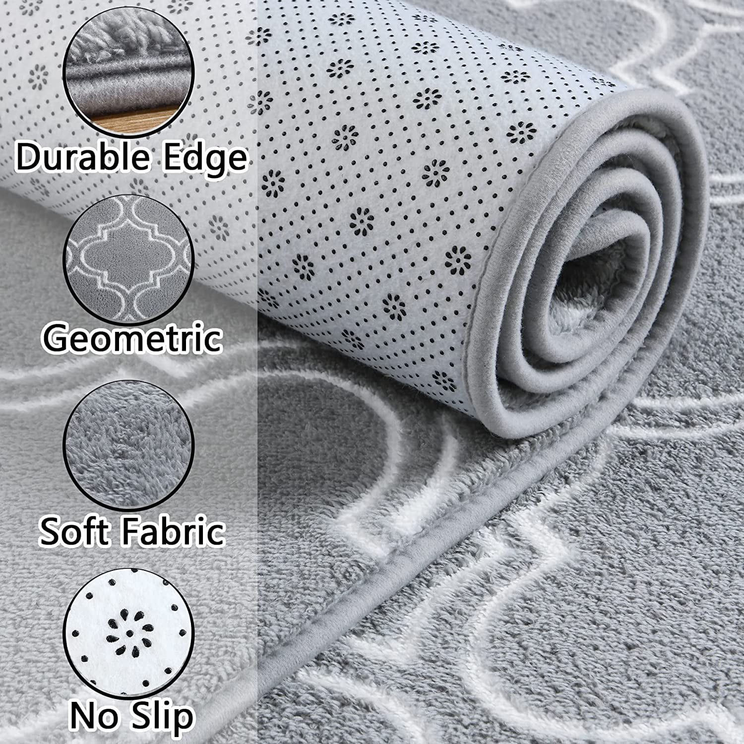Lochas Soft Modern Area Rug Boho Geometric Rugs for Bedroom Living Room Nursery Modern Home Decor Carpet,4'x6',Gray & White