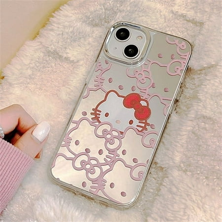 Sanrio Hello Kitty Pink Phone Case For Iphone 15 14 13 11 12 Pro Max Mini XR XS 7 8 Plus SE Y2k Clear Silicone Shockproof Cover