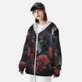 thumbnail image 3 of Fotbe Rose Full Moon Black Wolf Chaqueta con Protección Solar UPF 50+ para Hombre y Mujer, Camisa con Capucha y Bolsillos-Large, 3 of 7