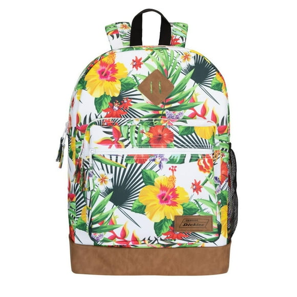 Sac à dos universitaire imprimé tropical blanc Genuine Dickies