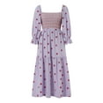 thumbnail image 5 of Cenuakty Women Long Dress, Long Sleeve Dress Square Neck Embroidery Flower Loose Swing Dress, 5 of 9