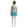 thumbnail image 3 of iixpin Kids Girls Tiered Ruffle Sequins Latin Salsa Samba Rumba Dance Costumes Sleeveless Metallic Dresses Light Blue 16, 3 of 6