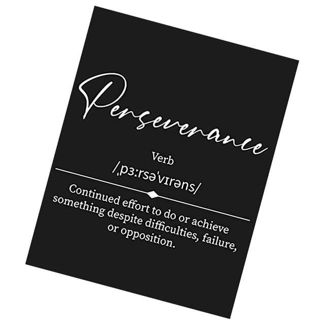 Monstrate Carteles con letras en blanco y negro Arte de pared inspirador Oficina Perseverancia Type3 NO3
