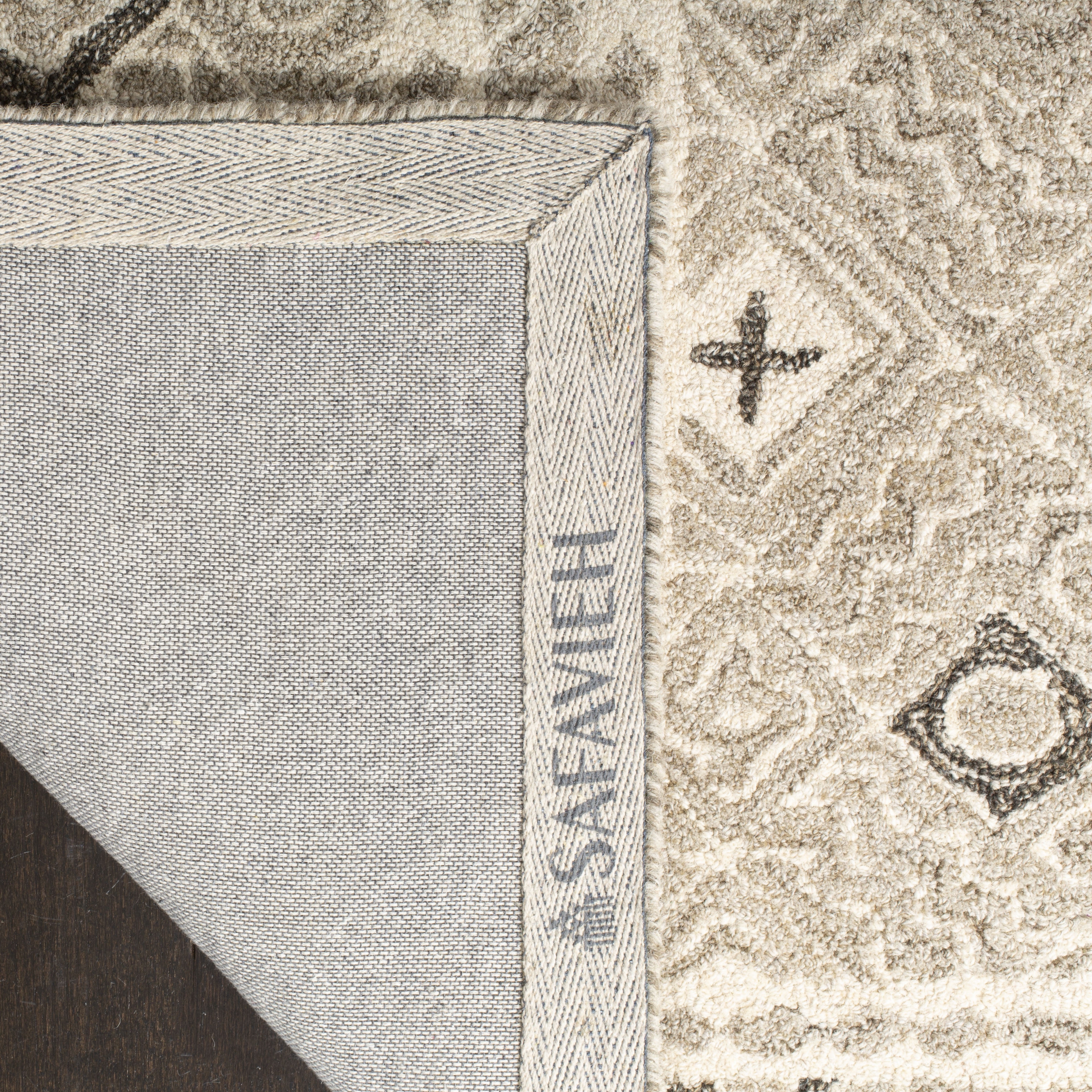 SAFAVIEH Micro-Loop Aditya Geometric Area Rug, Grey/Ivory, 2' x 3'