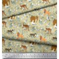 thumbnail image 2 of Soimoi Poly Georgette Fabric Kangaroo,Elephant & Lion Animal Fabric Prints by Yard 42 Inch Wide, 2 of 3