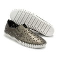 thumbnail image 3 of Eric Michael Women's Inez Leather Slip-On Flat Comfort Shoes, Pewter Metallic,6 M US, 3 of 7