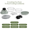 thumbnail image 6 of MAGNIFIQUE Olive Color Air Fryer with Two Replaceable Glass Pots, 4.5QT & 2.5QT, Air Crisper with Air Fry, Bake, Re-Crisp & MaxCrisp Settings, 6 of 9
