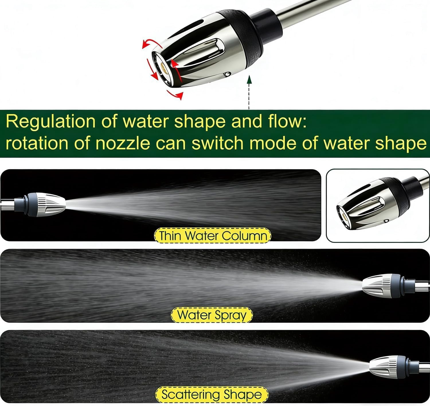Pressure Washer-Turn Any Hose into a High Pressure Water Cleaning Jet, 2026 New Heavy Duty Garden Hose Nozzle, Multi Function Lawn & Garden Watering Washer with Car Wash Glove (1Set)