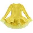 thumbnail image 5 of Gibobby Girls Fall Dress Long Sleeve Ruffle Tiered Sparkle Swing Winter Party Dress for Girls,Yellow,18-24 M, 5 of 9