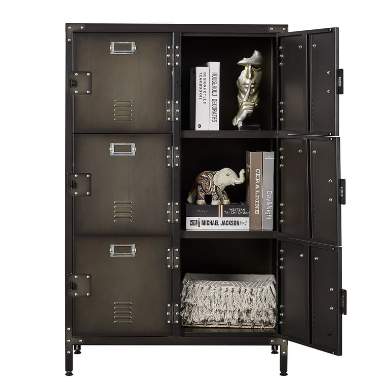 Fesbos Metal Storage Locker, Industrial Storage Cabinet with Doors and Shelves, Stylish and Sturdy 6 Compartment with Lockable Doors, for Home Office, Fesbos Metal Storage Locker, Industrial Storage Cabinet with Doors and Shelves, Stylish and Sturdy 6 Compartment with Lockable Doors, for Home Office,