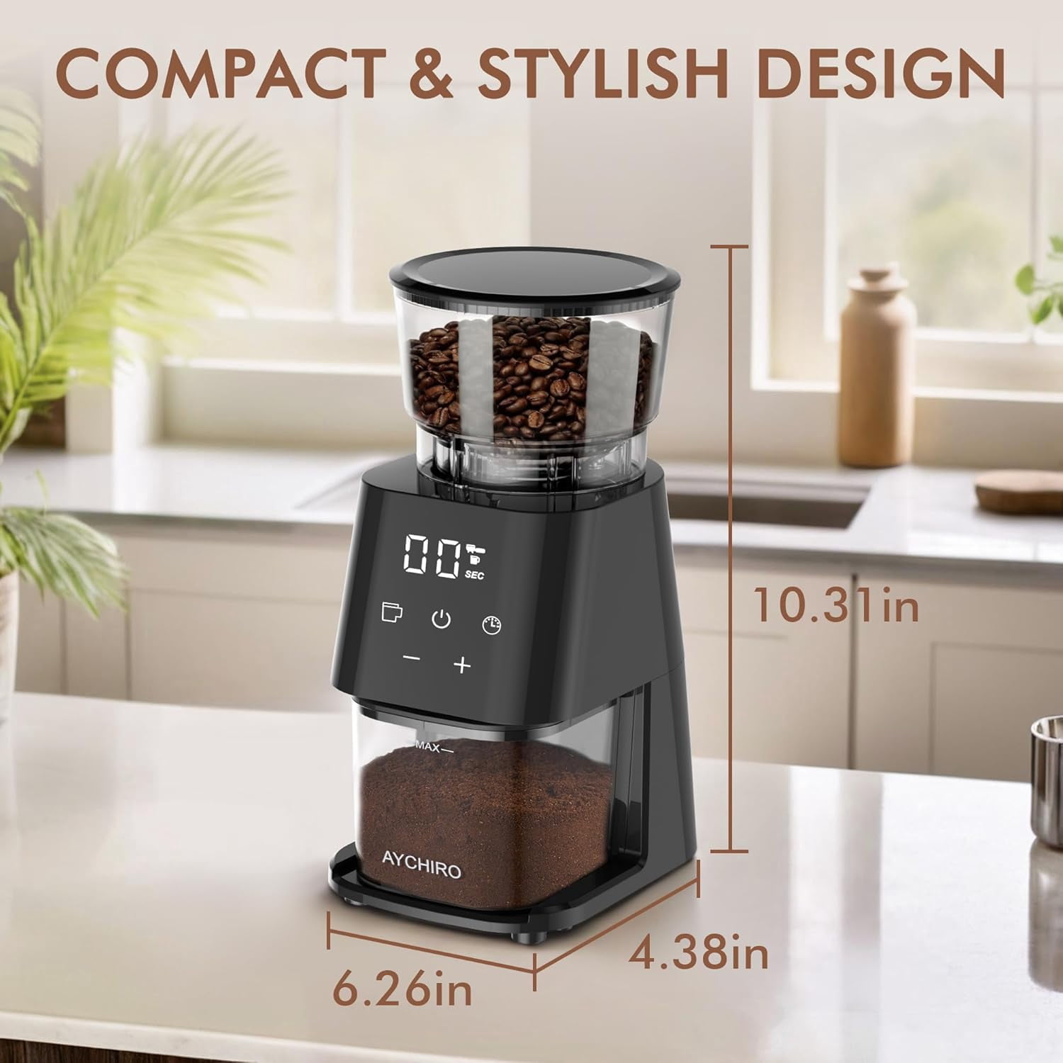 Electric Burr Coffee Grinder with 30 Settings Touchscreen for 2-12 Cups