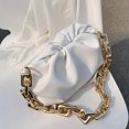 thumbnail image 1 of Trendy Ruched Underarm Bag, Thick Chain Shoulder Bag, Women's PU Leather Cloud Purse, 1 of 4