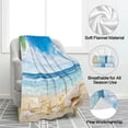 thumbnail image 2 of Kainsy Beach Themed Throw Blanket for Couch, Ocean Style Blanket Seashell Starfish Beach Landscapes Blanket Flannel Fleece Sand Beach Throw Blanket Soft Lightweight Coastal Blanket for Sofa,(50"x60"), 2 of 7