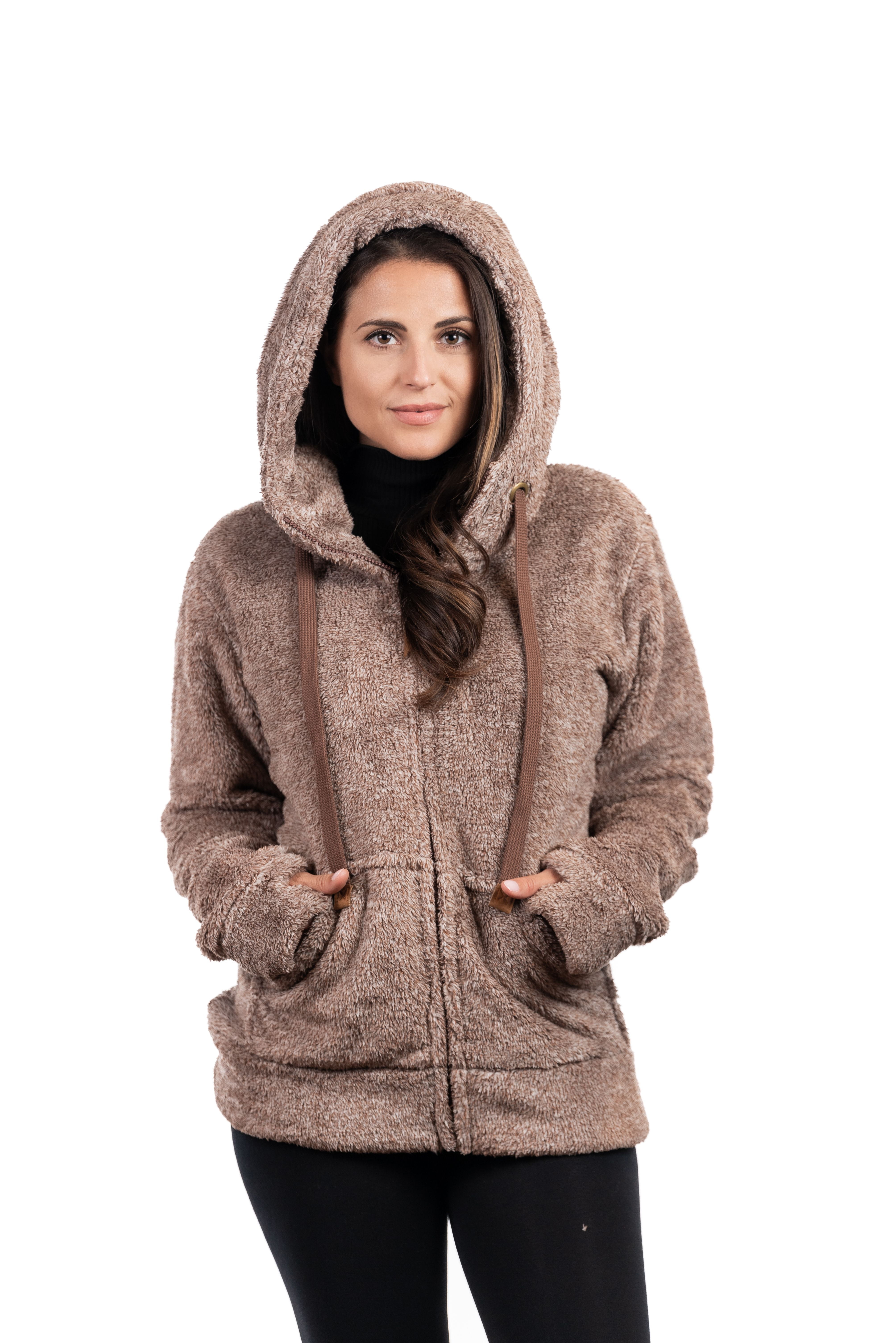 TrailCrest - Trailcrest Women's Fuzzy Fleece Full Zip Hooded Jacket ...