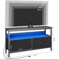 thumbnail image 2 of 39" Dresser TV Stand for TVs up to 50", Media Console with LED Lights, Charging Station & 2 Drawer Storage Chest, Gaming Entertainment Center with Storage for Bedroom (Black, 39 in), 2 of 13
