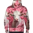 thumbnail image 7 of Salouo Flower White Cow Pattern Men's Fall Hoodie Sweatshirt,Sport Hoodie with Pockets for Men Pullover Casual Hooded Sweatshirt-X-Large, 7 of 7