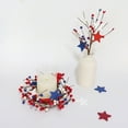 thumbnail image 5 of Red White & Blue Mixed Berry Candle Rings Wreaths Star Wreath Candle Holder Rings for Pillars Small Door Tabletop Decor 4 Of July Home Kitchen Table Centerpiece, 5 of 9