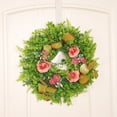 thumbnail image 4 of Corona navideña, corona de San Valentín, coronas de primavera para puerta de entrada, corona de rosas grandes, corona verde artificial para puerta de entrada, ventanas y paredes, coronas navideñas par, 4 of 8