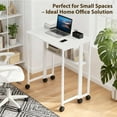 thumbnail image 1 of EDTara Small 80cm Folding Computer Table, Mobile Desk With Metal Frame and Storage Shelf for Home Office, 1 of 8