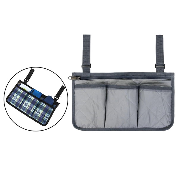 Bolsas grandes para con ruedas para silla de ruedas, bolsa lateral para patinete eléctrico, bolsa para reposabrazos gris Colcomx nuevo walker basket walker