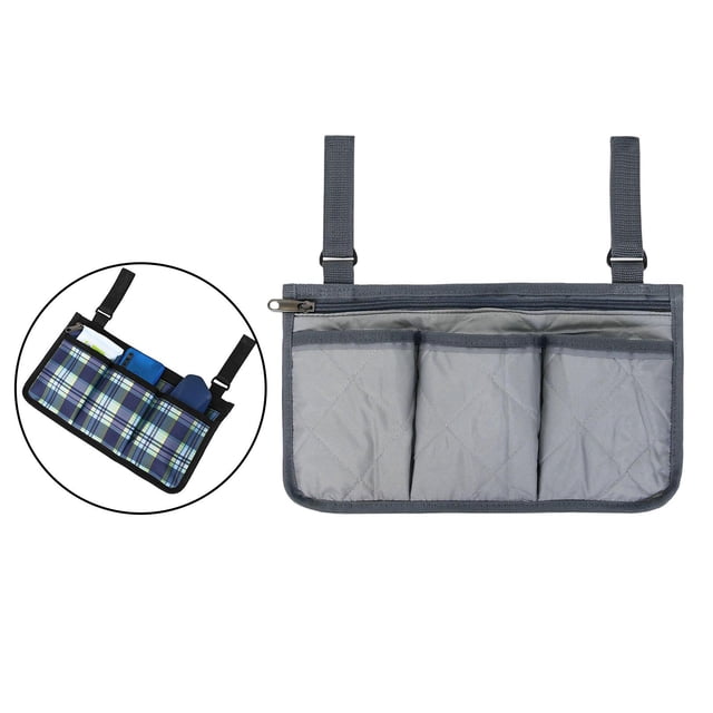 Bolsas grandes para con ruedas para silla de ruedas, bolsa lateral para patinete eléctrico, bolsa para reposabrazos gris Colcomx nuevo walker basket walker