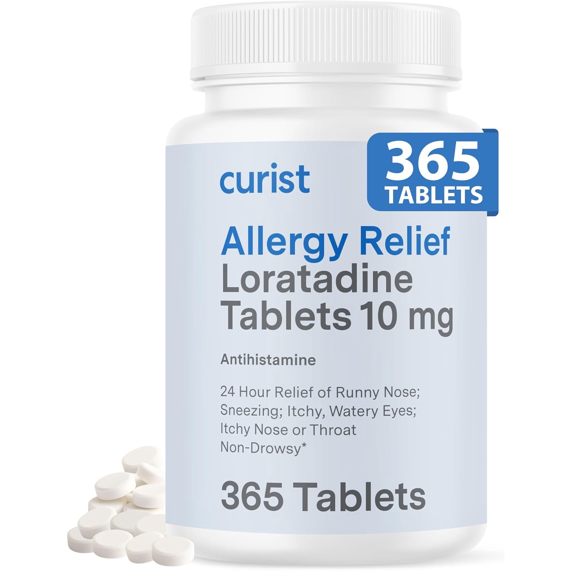 Curist Allergy Relief Loratadine 10 mg 365 Ct Tablets | Non-Drowsy 24 Hour Antihistamine Allergy Medicine for Adults | Compare to Claritin & Alavert
