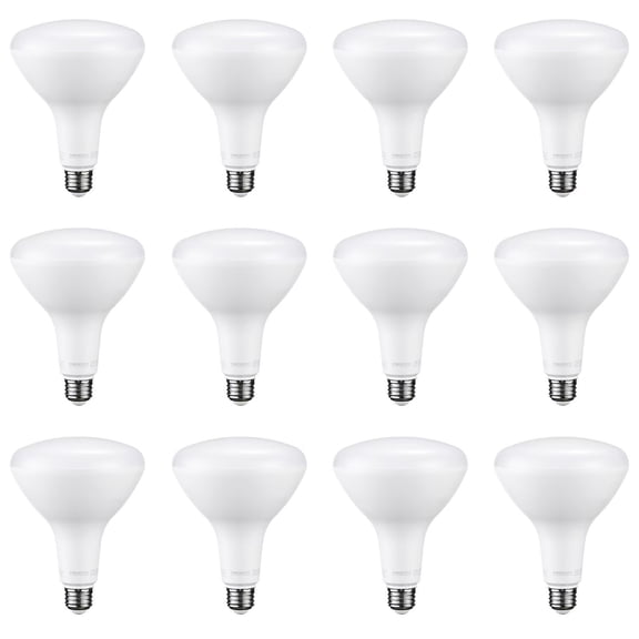 12 Pack BR40 LED Light Bulbs, 17W=100W, 1400lm, Dimmable, E26 Base, Indoor Flood Light for Cans, Recessed Kit, 4000K Cool White