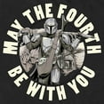 thumbnail image 2 of Men's Star Wars: The Mandalorian Grogu and Din Djarin May the Fourth Be With You Graphic Tee Black 2X Large, 2 of 5
