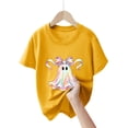 thumbnail image 4 of Wonitaaizi Girls Kids Halloween Clothes Tee Tshirts Pumpkin Tshirt tshirt (13-14 Years,Yellow), 4 of 5