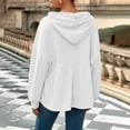 thumbnail image 5 of adviicd Womens Oversized Hoodies Sweatshirts Casual Lantern Long Sleeve Drawstring Peplum Hem Loose Pullover Tops (White, XXL), 5 of 6