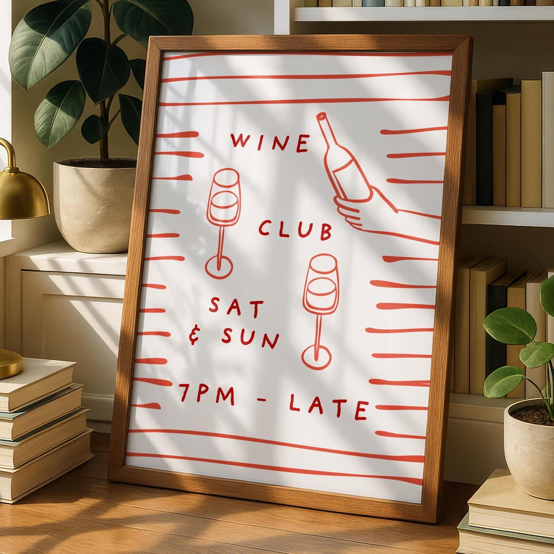 Wine Kitchen Cafe Minimalist Bar Wall Art Poster Decor