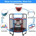 thumbnail image 6 of YORIN Trampoline for Kids, 55'' Toddler Mini Trampoline with Enclosure Net, Basketball Hoop, 4.5FT Indoor/Outdoor Kids Trampoline with Swing, Adjustable Gymnastics Bars, Gifts for Boys Girls, 500LBS, 6 of 7