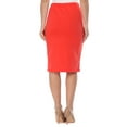 thumbnail image 3 of Women's Stretch Midi Pencil Skirt with Elastic Waist - Perfect for Office Wear, Sizes S-XL, 3 of 5