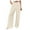 A Beige, variant on High Waist Wide Leg Palazzo Pants For Women Smocked Elastic Waist Loose Comfy Casual Pajama Pants Pockets