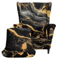 thumbnail image 2 of HUISEFOR Wing Chair Slipcovers, Stretch Wingback Chair Covers, Printed, Anti‑Scratch, Easy to Install, Full Protection, Furniture Protector for Living Room, Black Gold Marble, 2 of 7