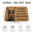 thumbnail image 2 of The Doberman Door Mat, We Know You ARE Here The Doberman Dog Door Mats, Funny Doberman Doormat, Funny Doormat Welcome Mat Funny Door Mat Outdoor Decor,Indoor Doormat,Coral Velvet Rug 17”x30”, 2 of 7