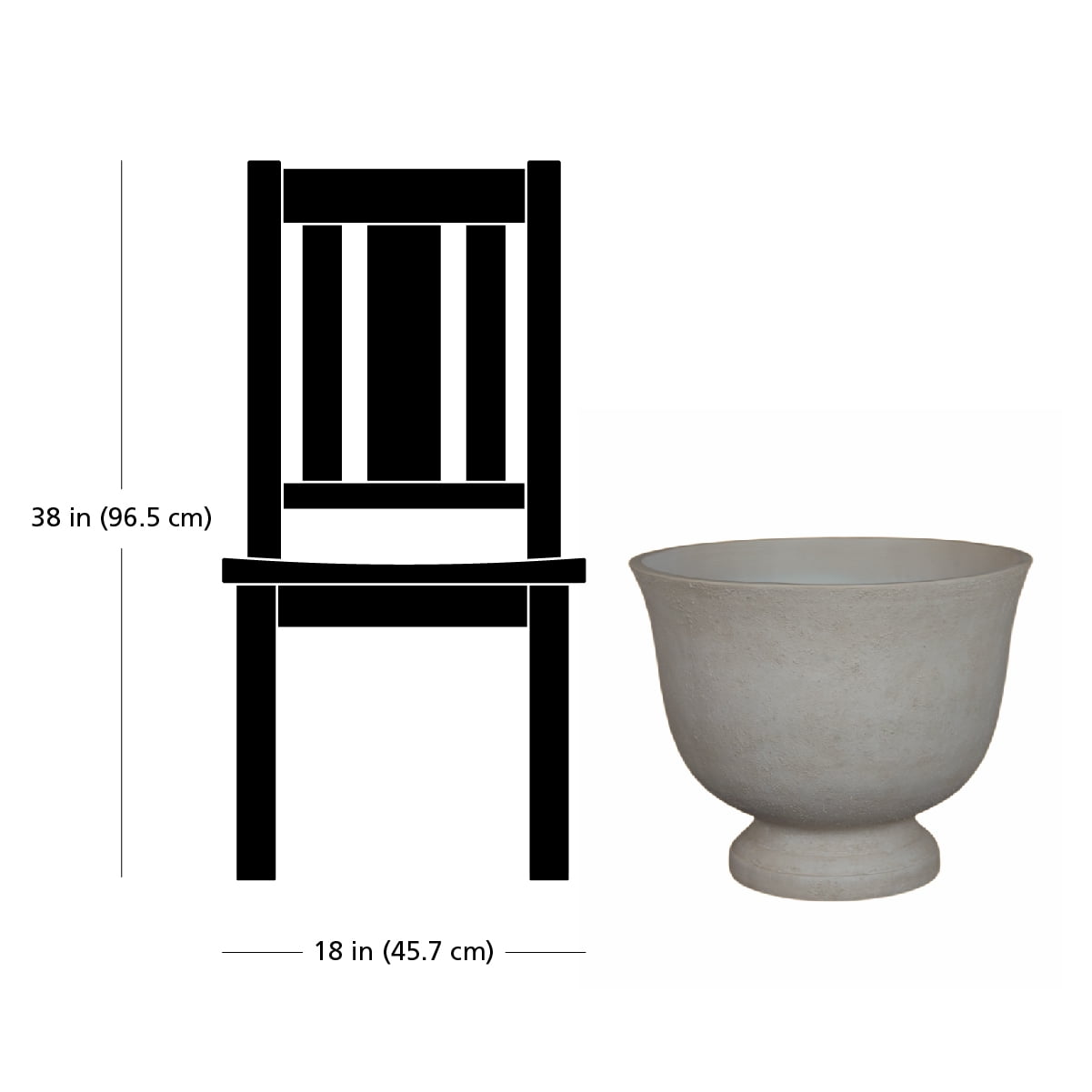 Better Homes & Gardens 20 inch Carmen Urn Planter, Gypsum with Modern Design for Indoor Outdoor Plant