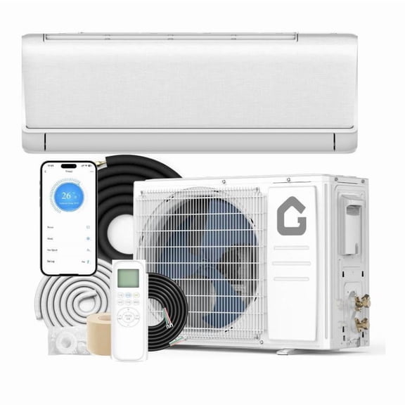 18000 BTU 21 SEER2 Ductless Mini Split AC Heat Pump, WiFi Enabled
