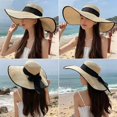 thumbnail image 2 of Sombrero de ala ancha para mujer, protección solar, sombrero de paja, sombrero enrollable plegable, protección UV de verano, sombreros de playa UPF 50+…, 2 of 4