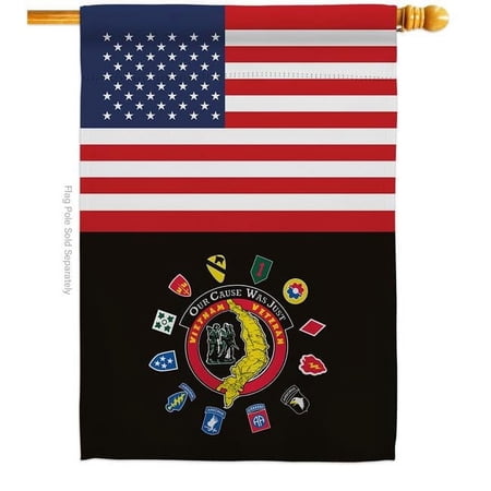28 x 40 in. US Vietnam Veteran House Flag with Armed Forces Service Double-Sided Decorative Vertical Flags Decoration Banner Garden Yard Gift