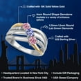 thumbnail image 2 of Gem Stone King 925 Silver and 10K Yellow Gold Pink Lab Grown Diamond and Blue Tanzanite and Lab Grown Diamond Engagement Ring for Women | 0.95 Cttw | Round 4MM | April Birthstone | Size 8, 2 of 6
