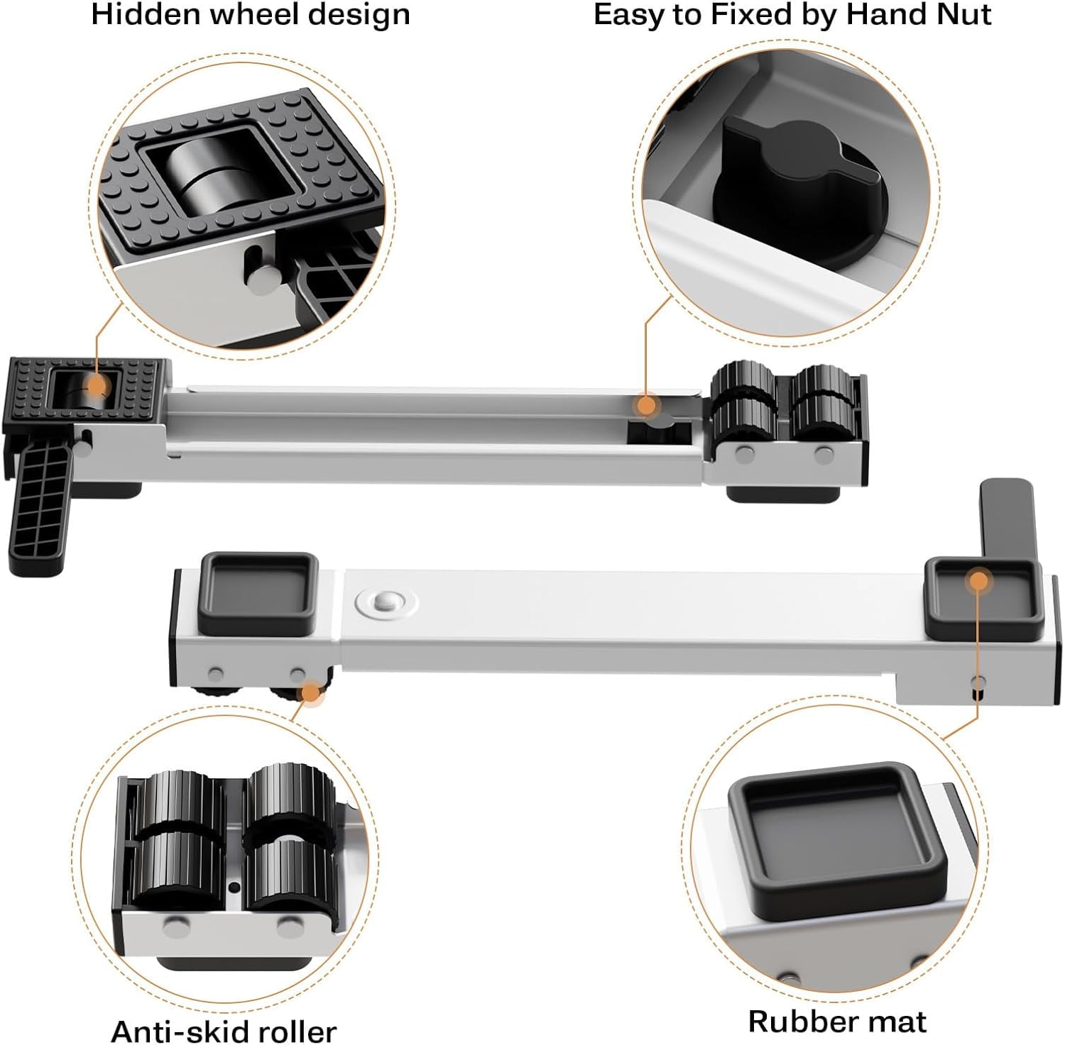 Appliance Rollers Heavy Duty,Newest Extendable Appliance Sliders,Liftable Washing Machine Base,Easily Move Washer and Dryer Machines,Refrigerators,Furniture-White