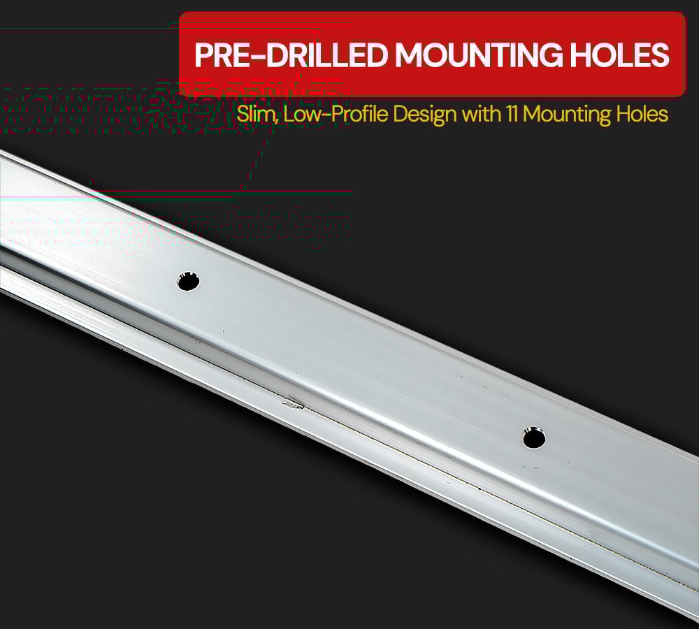 thumbnail image 5 of 8 Pack Heavy Duty Aluminum 4ft Flanged L-Track Trailer Universal Tie Down Rail for Enclosed, Utility Trailers, Cargo Vans - Recessed Installation, 11 Mounting Holes - Silver, 5 of 13