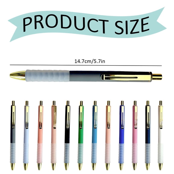 Retractable 1mm Medium Point Ballpoint Pen for Everyday Writing, Black Ink Pen with Soft Grip for Comfort, Smooth Office Pens for Journaling and Note Taking, Black