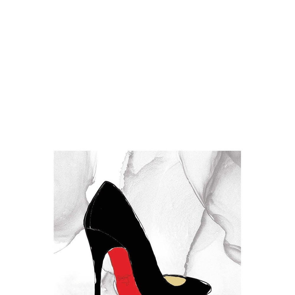 GLAM BLACK & RED CLASSY PUMP HEEL - 14"x14" Canvas Artwork - Multi-Color 14 x 14