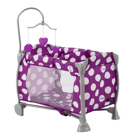 Icoo Starlight Pretend Play-Yard Play-Pen Dark Pink with Polka (Best Play Yards For Twins)