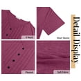 thumbnail image 6 of Fantaslook Plus Size Blouses for Women Pleated Button Short Sleeve Shirts Casual V Neck Tunic Tops, 6 of 9
