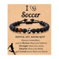 thumbnail image 2 of Ziurtnc Teenager Beaded Bracelet Faux Tiger Eye Stone Soccer Bracelet Adjustable Length Wristband Birthday Gift, 2 of 8