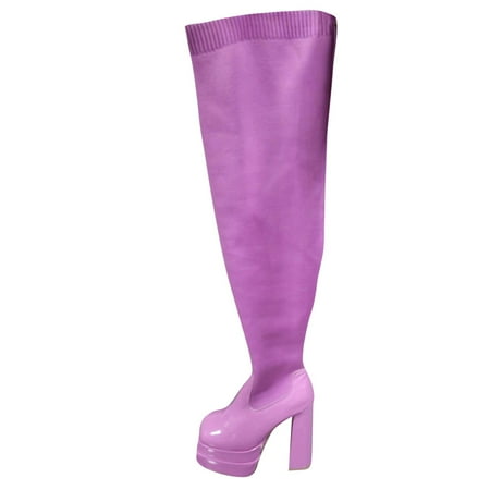 

Cathalem Shoes Women Adult Female Womens Heeled Boots Knee High Over Knee Boots for Women s Large Size Thermal High Heel Boots for Women Size 12 Hot Pink 6.5