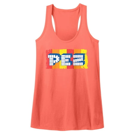 Hardwood Classics Vintage Tee - American Classics PEZ LOGO Vintage Light Orange Adult Female Raw Edge Racerback Tank Top